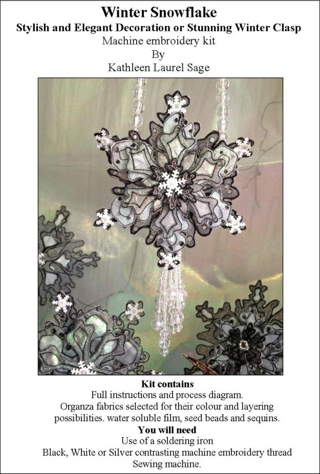 Elegant Organza Snowflake Decoration or Brooch Clasp
