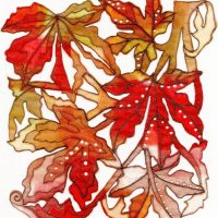 Autumn Leaves Organza Panel Kit