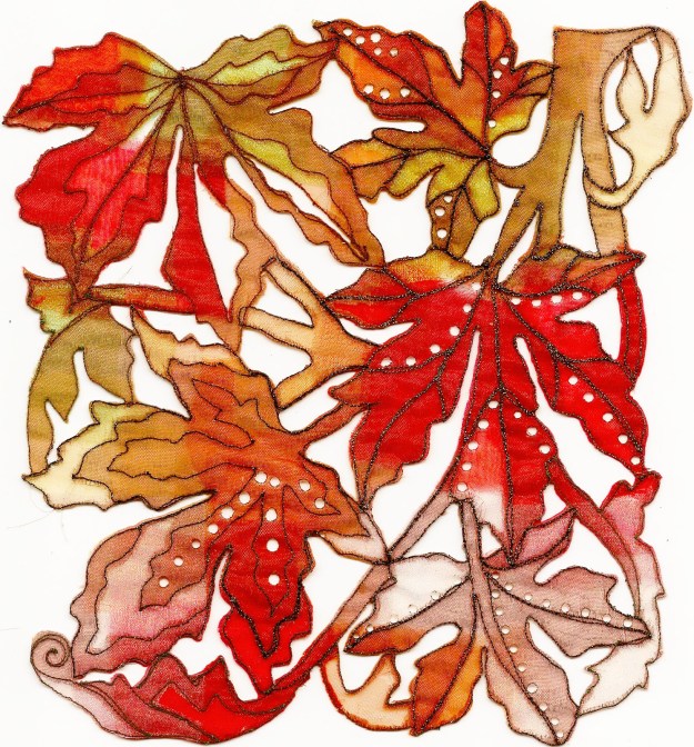 Autumn Leaves Organza Panel Kit