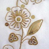 Goldwork Strawberries and Flower