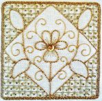 Goldwork Pansy Tile Kit