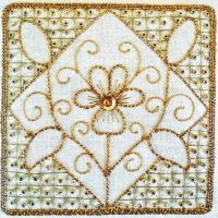 Goldwork Pansy Tile Kit