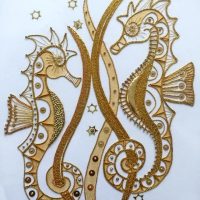 Seahorses Goldwork