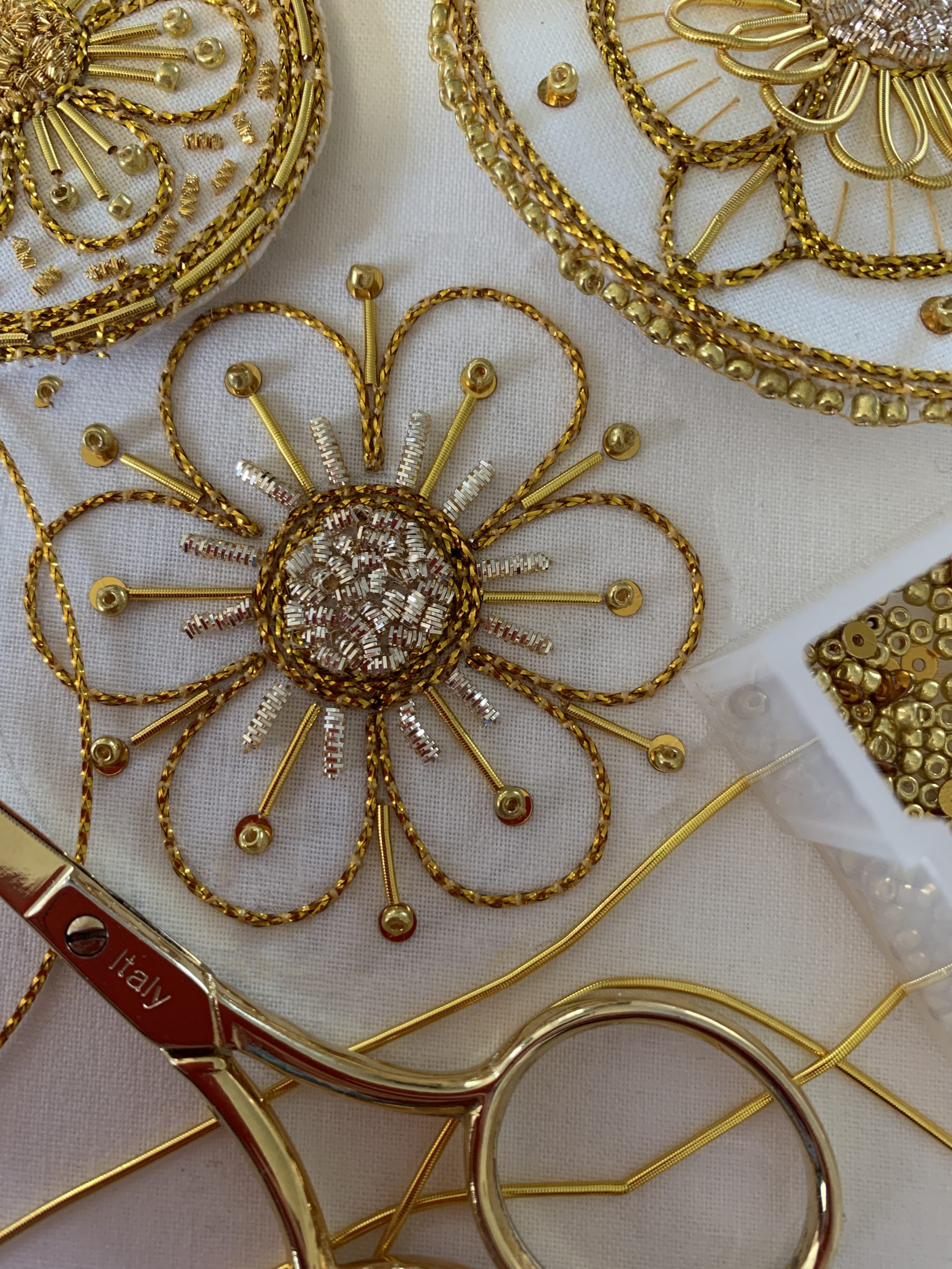 Introduction to Goldwork: Flower Roundel