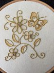 Introduction to Goldwork: Couched Butterfly and Flower Cascade